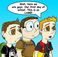 Jared, Kyle and Dan Start School